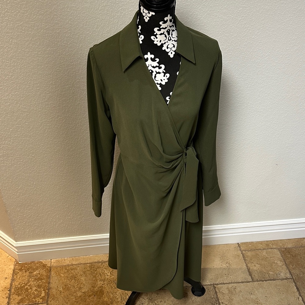 Alex Marie Long Sleeve Olive Dress